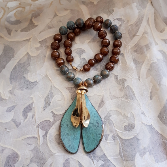 Venetian Morano Glass Beads Spinning Maple Necklac - Picture 4 of 10